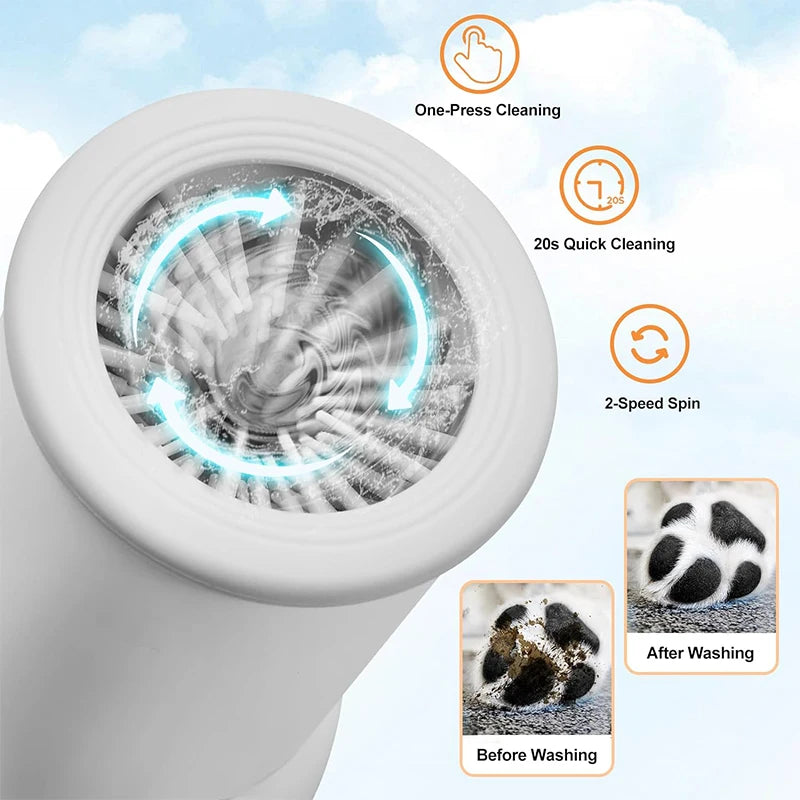 Close-up of the bristles spinning inside the washer during cleaning