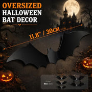 112-piece Halloween bat decoration set showing four different bat sizes