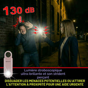Personal alarm with loud siren and strobe light for emergency situations