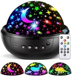 Kids Star Projector Night Light with 3 Projection Films, Remote Control & Timer