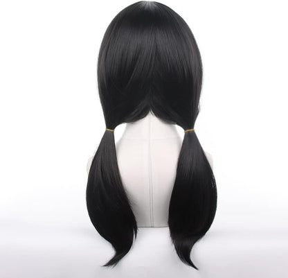 Mitaka Asa Long Black Wig with Two Braids for Cosplay