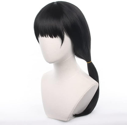 Mitaka Asa Long Black Wig with Two Braids for Cosplay