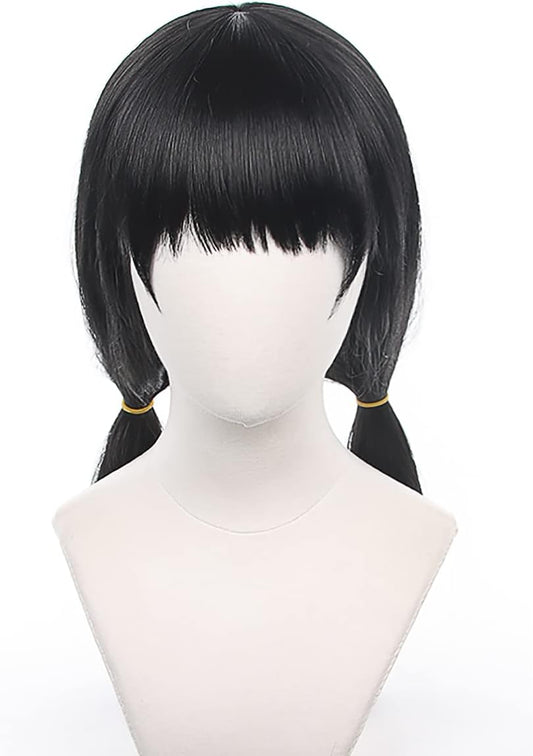 Mitaka Asa Long Black Wig with Two Braids for Cosplay