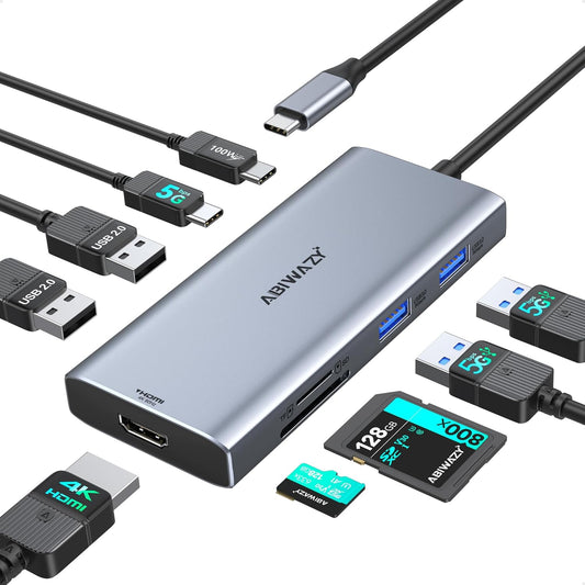 ✨ 🔌 ABIWAZY 9-in-1 USB-C Hub – Expand Your Possibilities 🔌 ✨