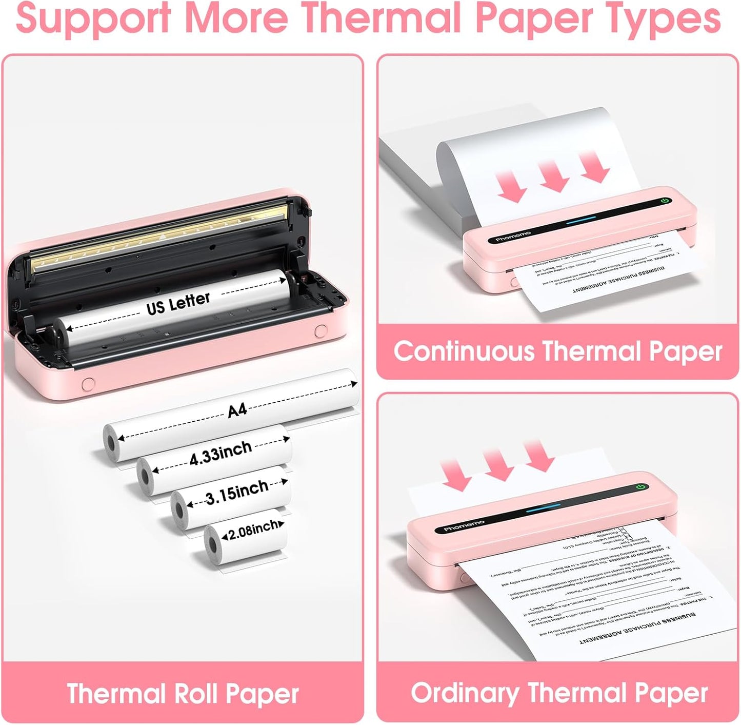 🖨️ Compact Phomemo Printer Set + Paper Rolls + Case 🖨️