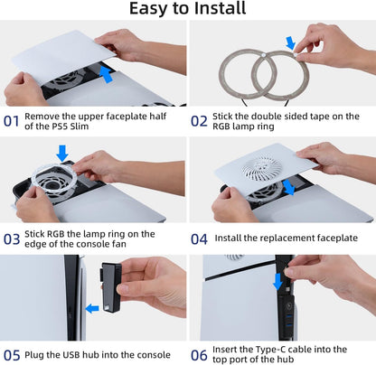 Mcbazel RGB LED Front Cover for PS5 Slim Console