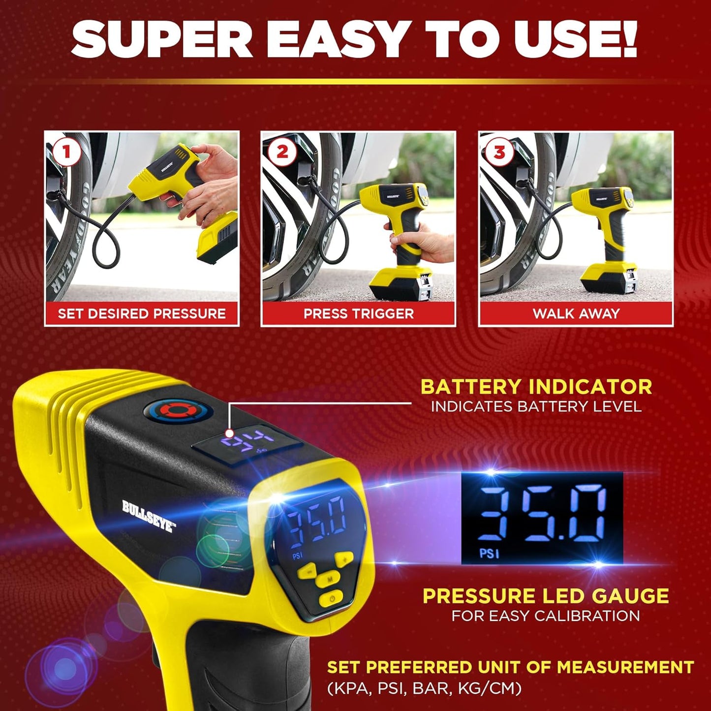 🚗 Digital Air Pump Bullseye Pro 🚗