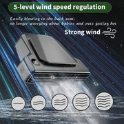 Car air freshener with 5-level wind speed regulation feature on a dynamic background