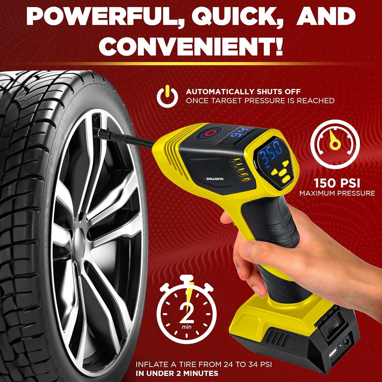 🚗 Digital Air Pump Bullseye Pro 🚗