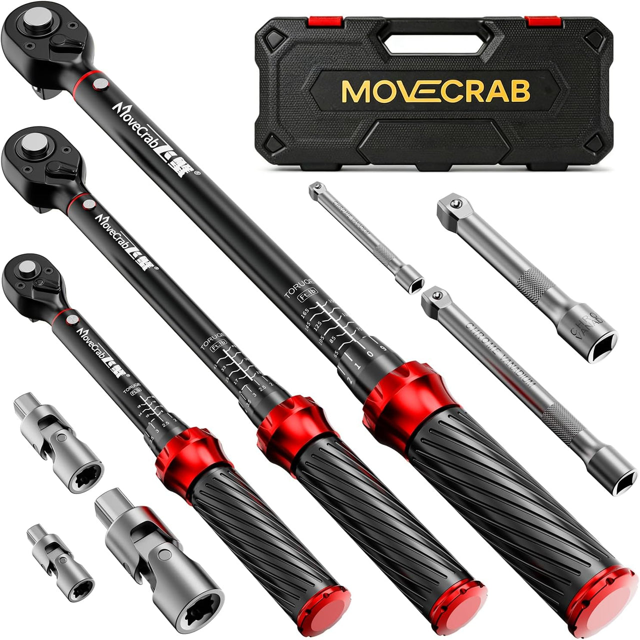 9 piece torque wrench set with case and accessories