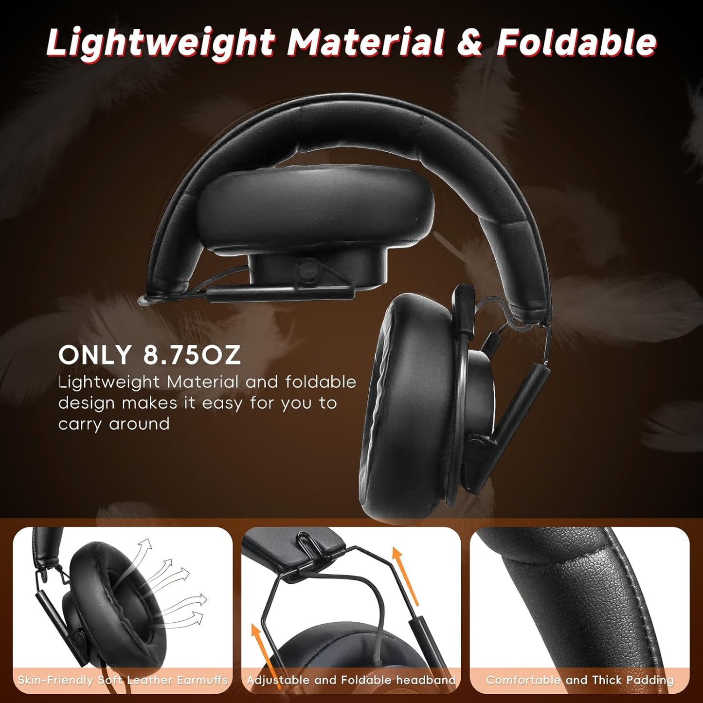 Side view of the lightweight and foldable COLUSI M21 gaming headset showcasing soft leather earmuffs.