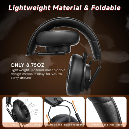 Side view of the lightweight and foldable COLUSI M21 gaming headset showcasing soft leather earmuffs.