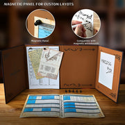 Customizable magnetic DM screen interior with reference sheets, campaign notes, and magnetic pins.