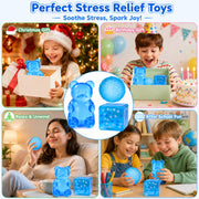 Three blue sensory fidget toys for gifts, birthdays, classroom and everyday play