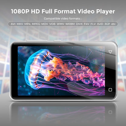 MP3 player displaying HD video playback with support for multiple video formats.