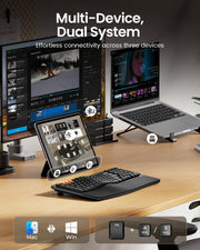 ProtoArc EK02 wireless keyboard supporting multi-device connectivity and dual system use