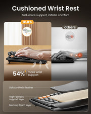 ProtoArc EK02 keyboard with cushioned memory foam wrist rest and layered support