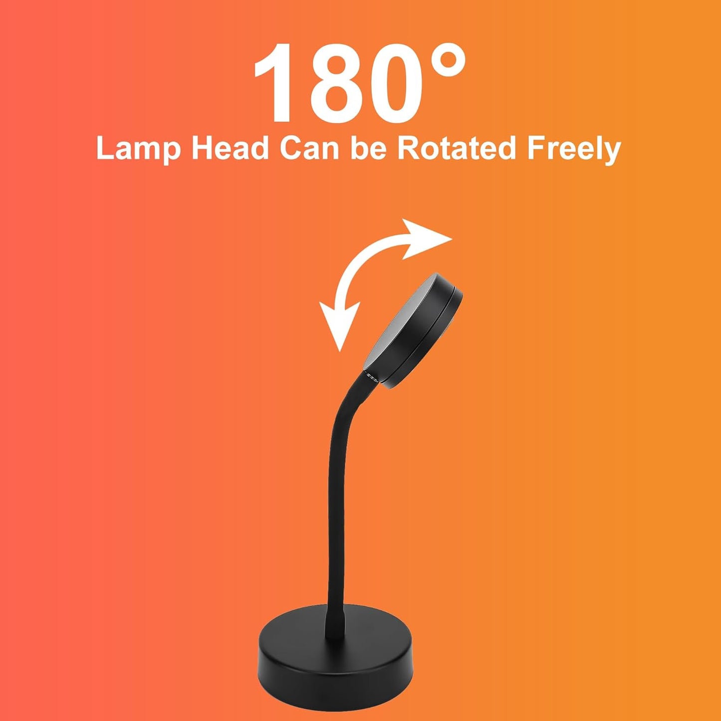 Sunset lamp with a 180° adjustable head for flexible lighting angles on an orange background.