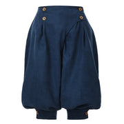 Blue button-detail Renaissance pirate breeches