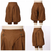 Brown breeches shown from front and back with button details