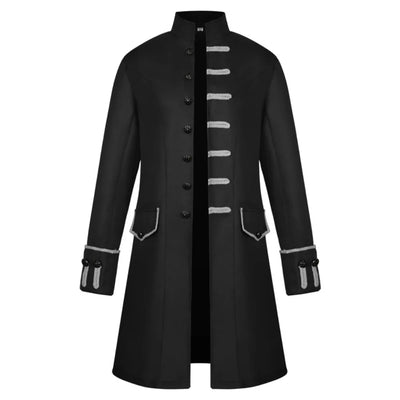 Men’s Pirate Officer Long Coat – Gothic Steampunk Military Jacket