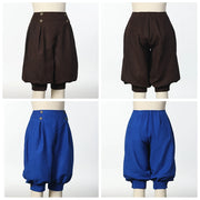 Dark Brown and Royal Blue Renaissance breeches, front and back views