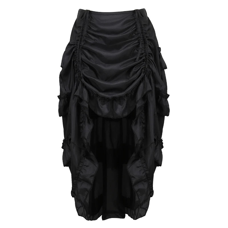 Black high-low ruffled pirate skirt