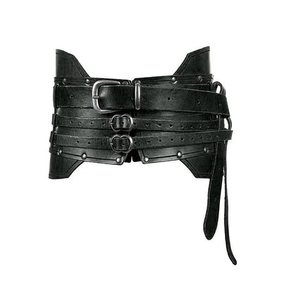 Wide Triple-Buckle Medieval Costume Belt