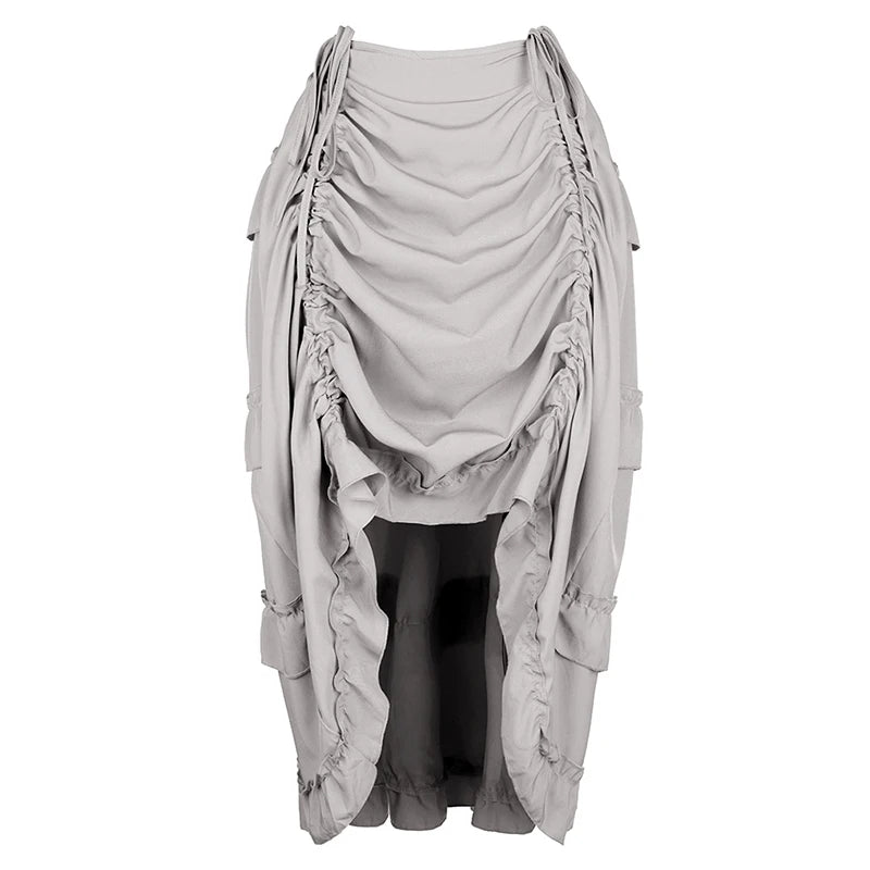 Gray high-low ruffled pirate skirt