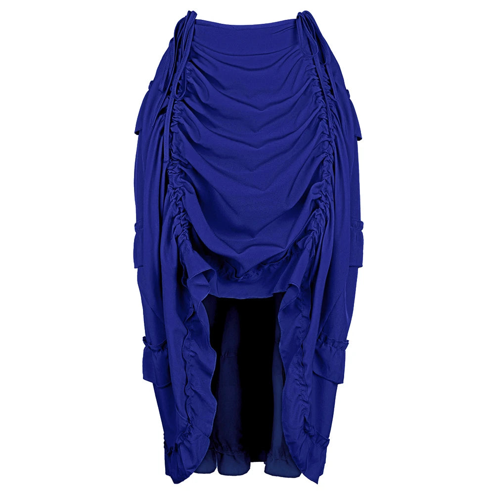 Blue high-low ruffled pirate skirt
