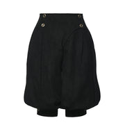Black button-detail Renaissance pirate breeches