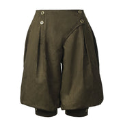 Army Green button-detail Renaissance pirate breeches