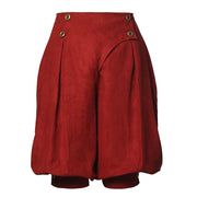 Burgundy button-detail Renaissance pirate breeches