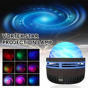 Vortex projector lamp displaying different color options including red, green, blue, and multicolor effects.