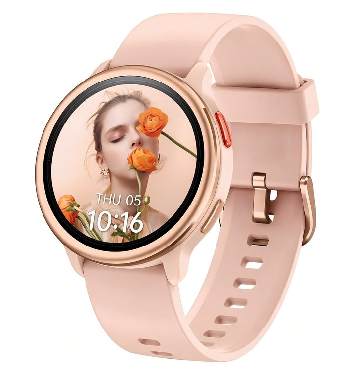 Women's Round Bluetooth Calling Smartwatch – Rose Gold & Pink