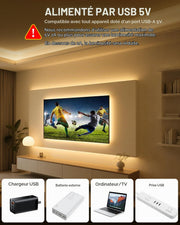 ALITOVE USB 5V LED strip used as warm white TV backlighting