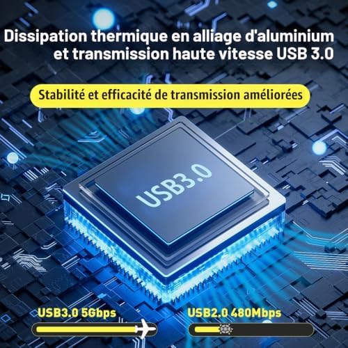 Aluminum USB 3.0 HDMI video capture card designed for high-speed video data transfer
