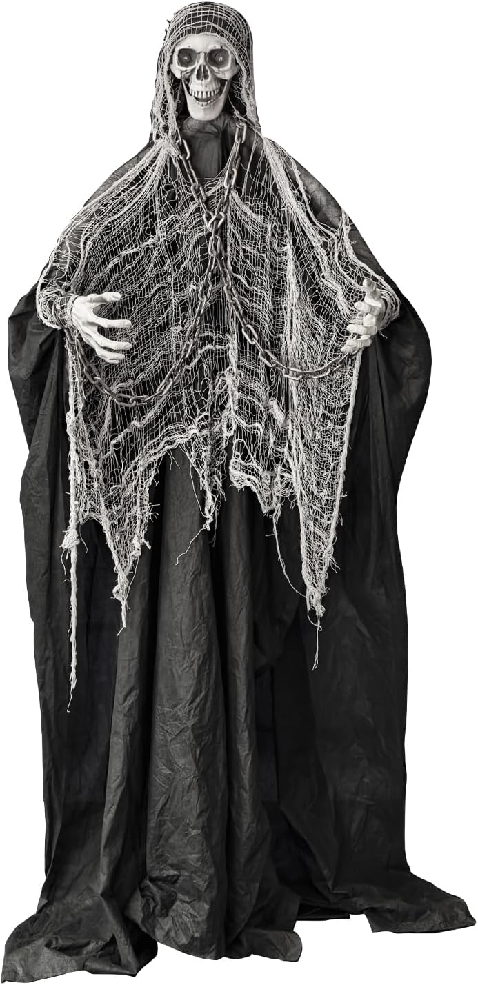 1.8 m animated Halloween skeleton full front view