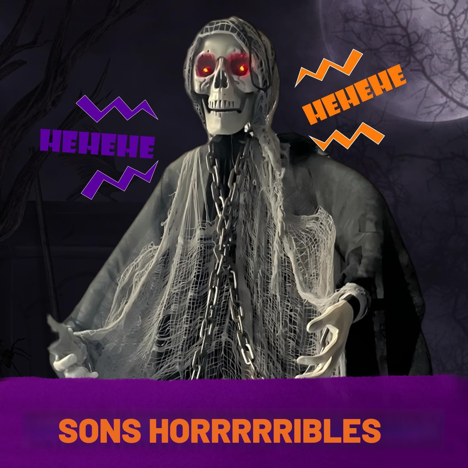 Animated skeleton with spooky sound effects