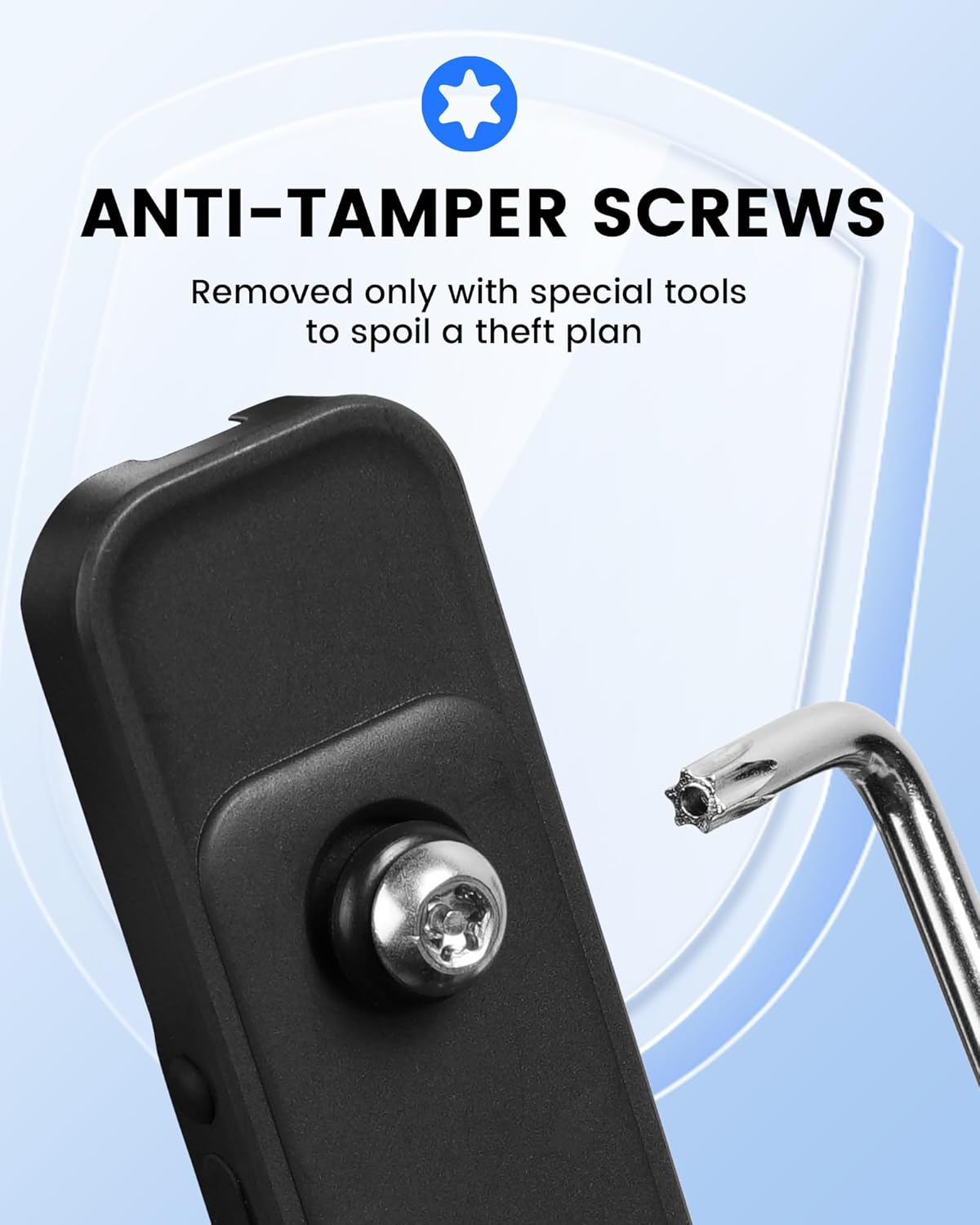Anti-tamper screws on the RAVEMEN GPS tracker for theft prevention