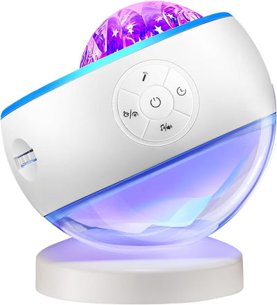 Aurora Night Light Projector with 30 Sounds, Bluetooth Speaker & 16-Color Galaxy Lighting