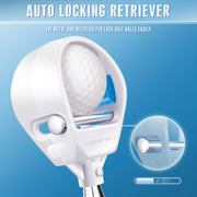 Close-up of locking mechanism on golf ball retriever
