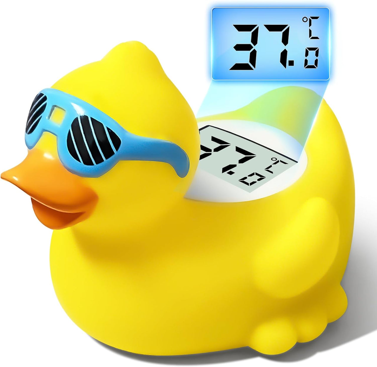 Baby bath thermometer duck with digital temperature display in °C