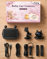 Complete baby car camera monitor kit with accessories included