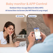 Baby monitor app control on smartphone outdoor monitoring