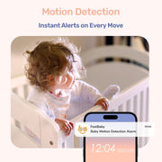 Baby monitor motion detection alert notification on phone