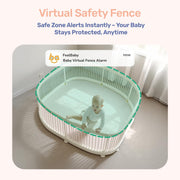 Baby monitor virtual safety fence safe zone tracking