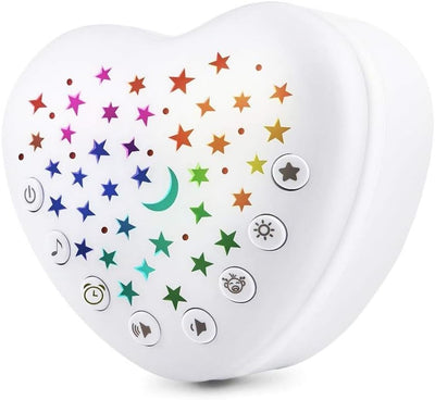 Portable Baby White Noise Machine with Cry Sensor & Star Projector – 15 Soothing Sounds, Rechargeable