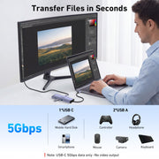 BENFEI USB-C hub connecting laptop display USB devices