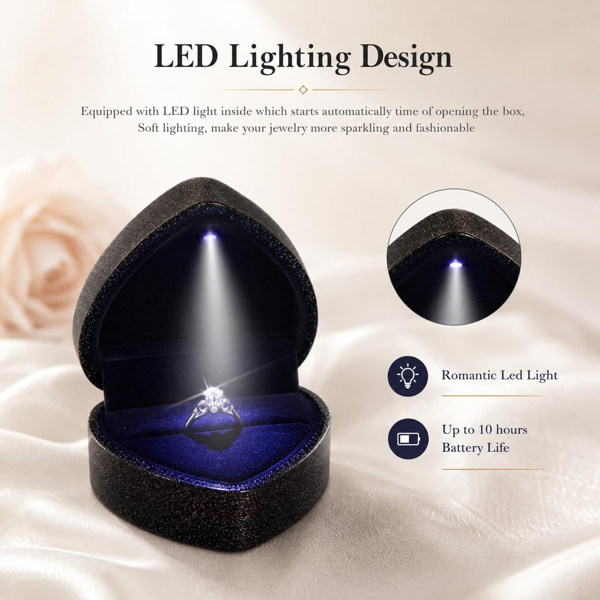 LED ring presentation box showing automatic white interior light